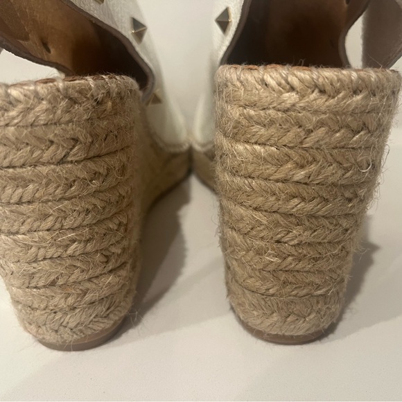 White Studded Espadrille Sandals Worn Once - Picture 4 of 6
